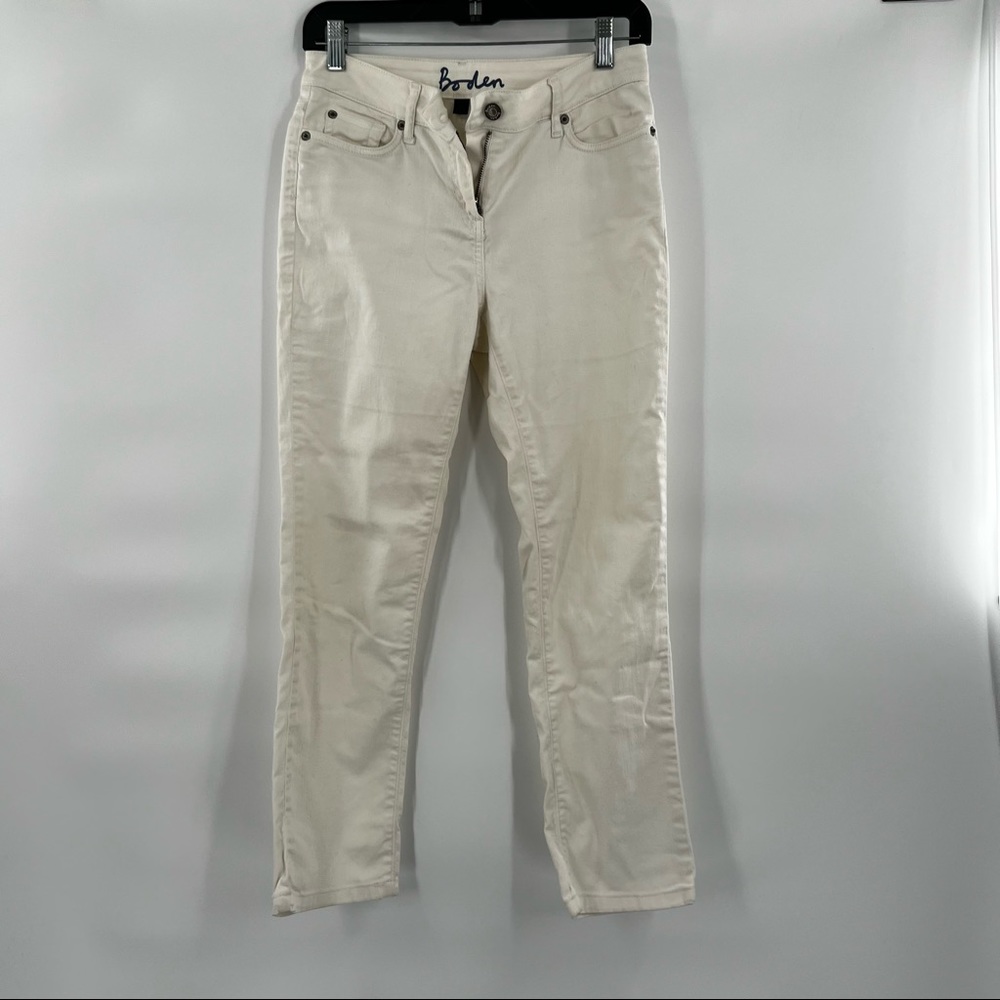 Boden white jeans straight leg size 8